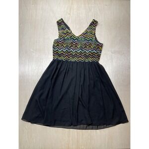 Paper Doll Sleeveless V-Neck‎ Short Black Lace Tank Dress Sz XL  Club Party